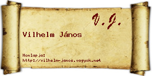 Vilhelm János névjegykártya